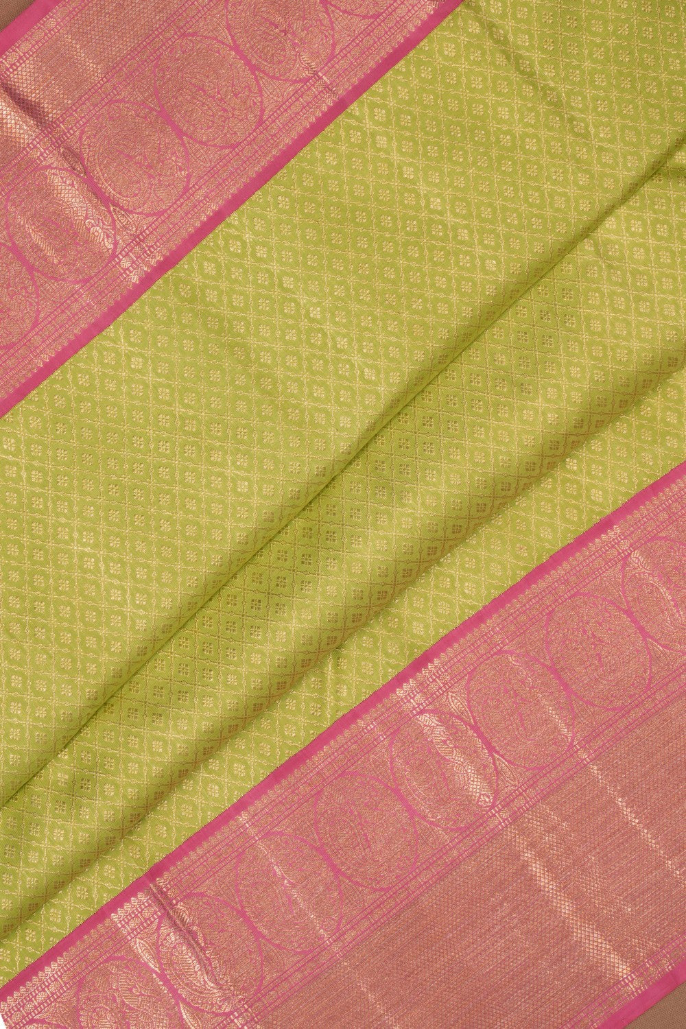 Image of Arani Silk Brocade Green Saree